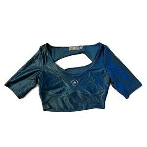 Adidas by Stella McCartney Greenish Blue Open Back Cropped Top S